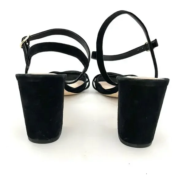 Stuart Weitzman 10.5 Starla Criss Cross Strappy Black Suede Heels Sexy MSRP $475 - Picture 5 of 12
